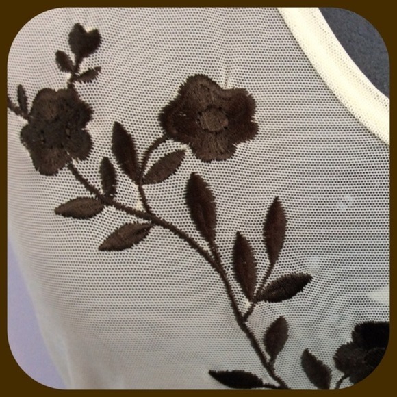 EXPRESS 💕Unique Classy Sheer Embroidered Top💕 - Picture 3 of 4